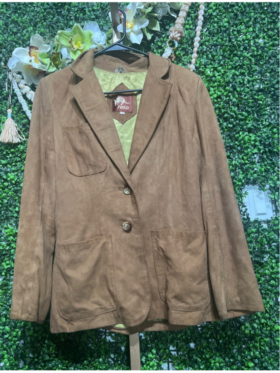 Neto Jackets & Blazers - Vintage 70s NETO Diana Carey Genuine Leather Classic Wide Lapel Blazer Medium